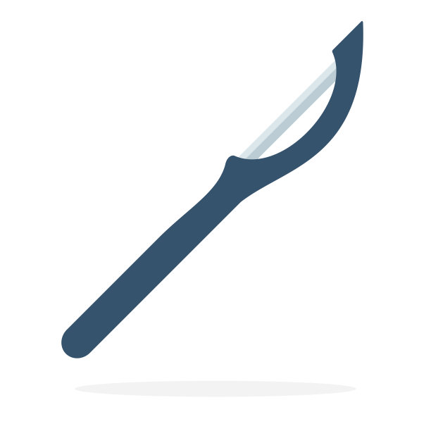 刀清洗土豆矢量平面材料设计孤立物体在白色背景上。图片下载