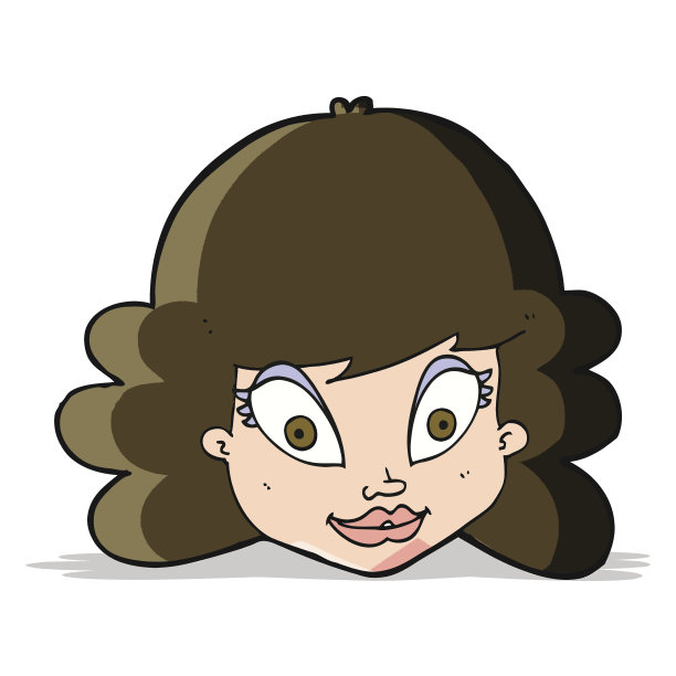 卡通快乐女性脸图片下载