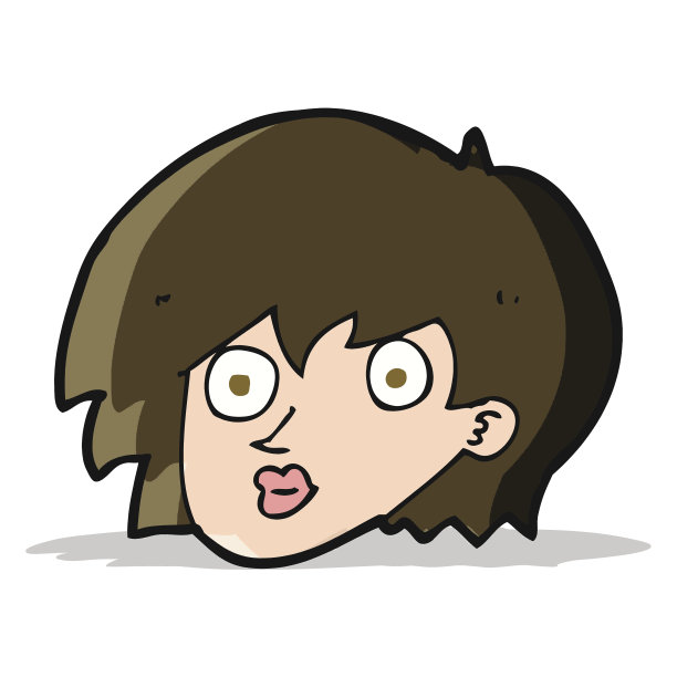 卡通惊奇女性脸图片下载