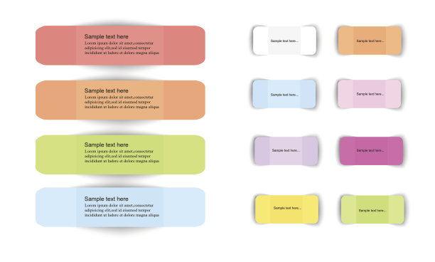 收集各种各样的白纸，叶子为你的信息做好标签准备。矢量图图片下载