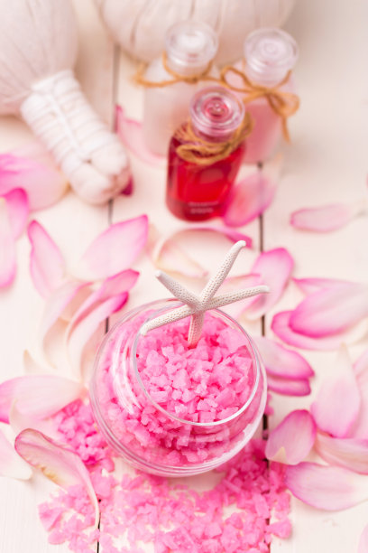 水疗静物，粉色水疗图片下载