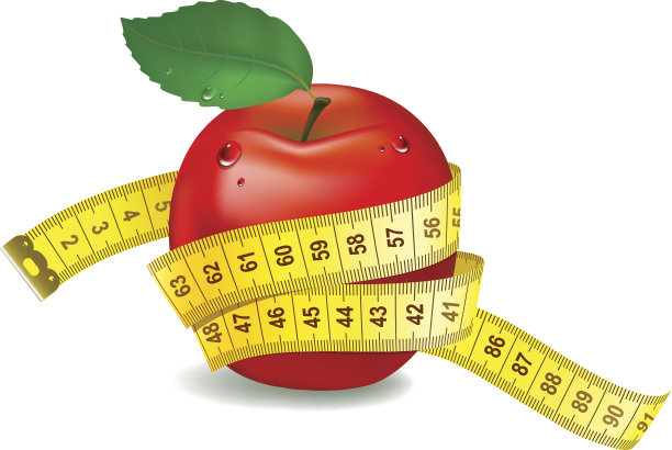 用卷尺测量红苹果图片下载