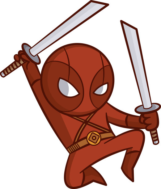 超级英雄红色忍者贴纸图片下载