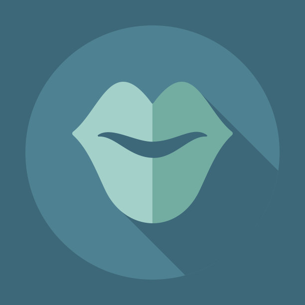 扁平的现代设计与阴影图标唇图片下载