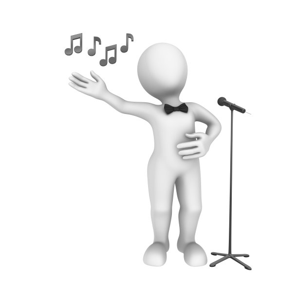 3d人用麦克风唱这首歌。图片下载