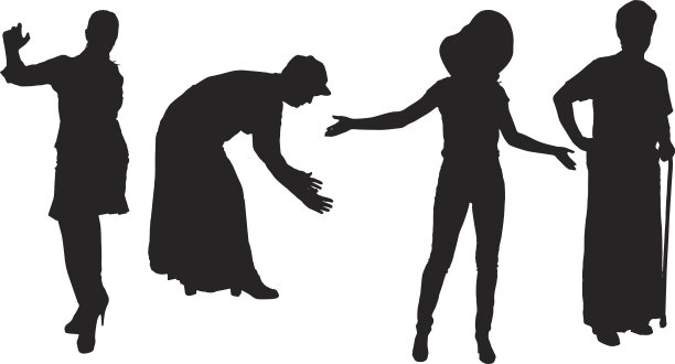 矢量剪影的女人。图片下载