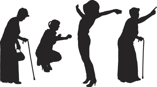 矢量剪影的女人。图片下载