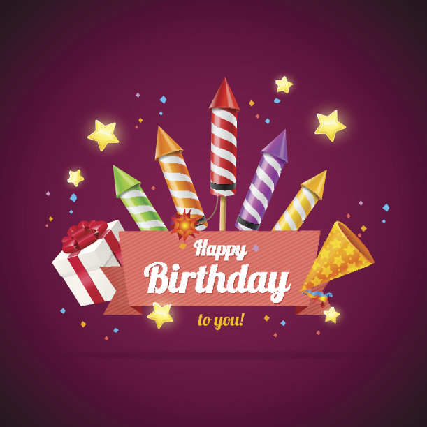 生日卡，传单或海报。向量图片下载