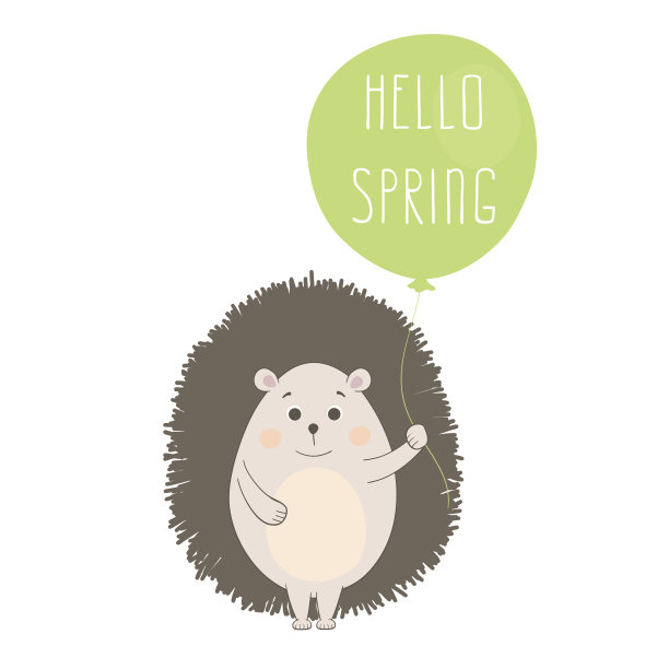 矢量刺猬弹簧图解图片下载