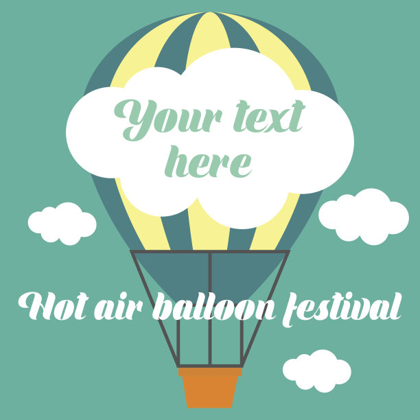 热气球节/嘉年华banner/海报，带有标语/标语的文字空间，矢量插图图片下载