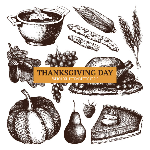 感恩节食物收集图片下载