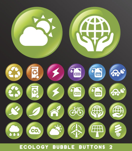 生态泡沫按钮。图片下载