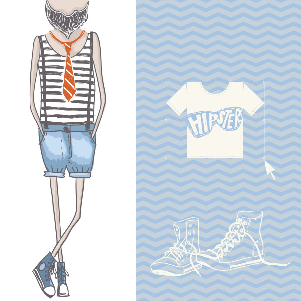 复古风格的潮人背景图片下载