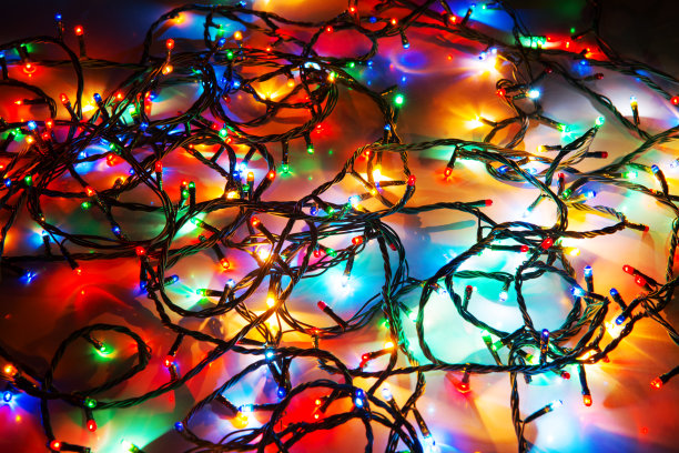 彩灯抽象圣诞花环图片下载