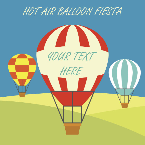 热气球节/节日横幅/海报与文字空间为您的口号/标签线，矢量插图图片下载