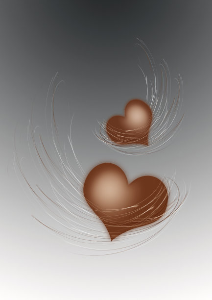 背景与装饰装饰从两个心与翅膀图片下载