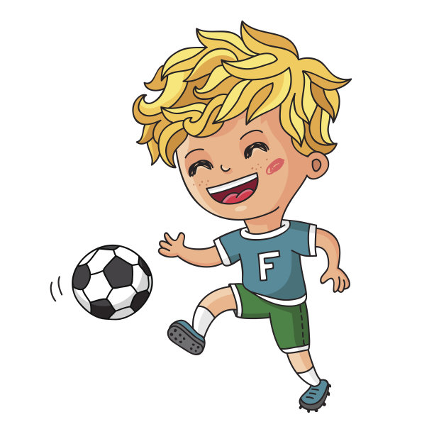 小男孩踢足球图片下载