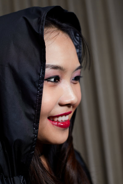 一个美丽女孩的肖像。万圣节主题图片下载