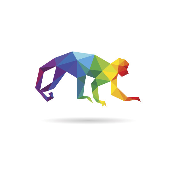 猴子抽象孤立在白色背景，矢量插图图片下载