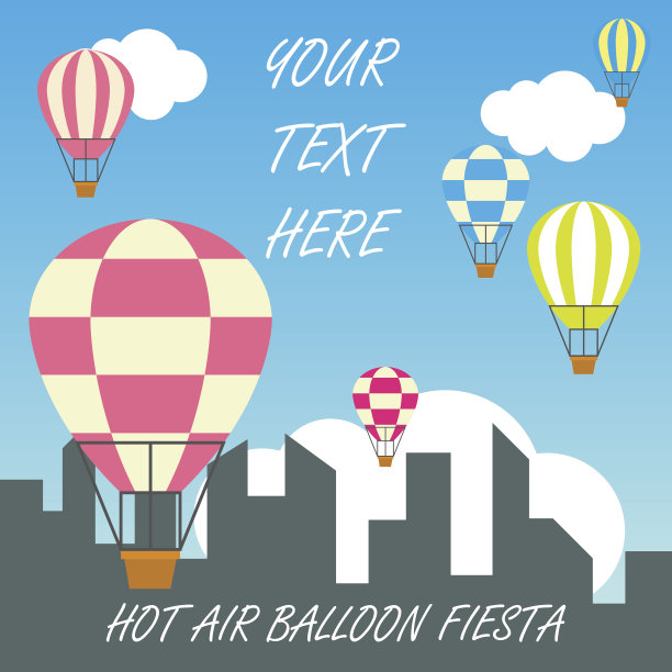 热气球节/嘉年华banner/海报，带有标语/标语的文字空间，矢量插图图片下载