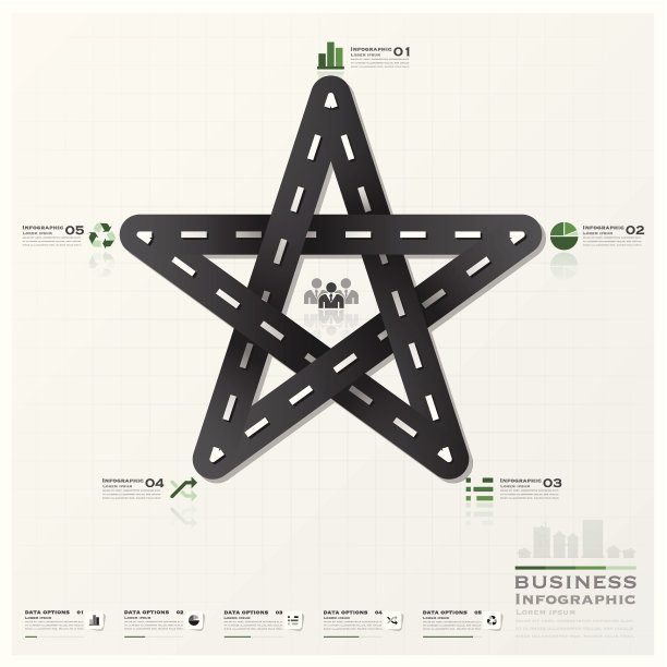 道路和街道交通标志商业信息图表图片下载