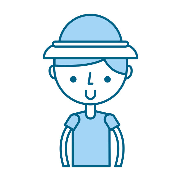 蓝色游猎儿童卡通图片下载