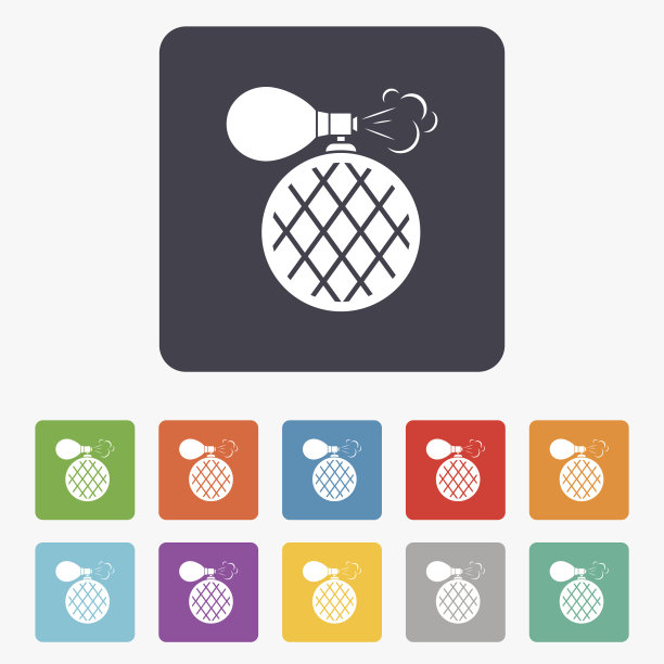 香水瓶标志图标。迷人的香味。图片下载