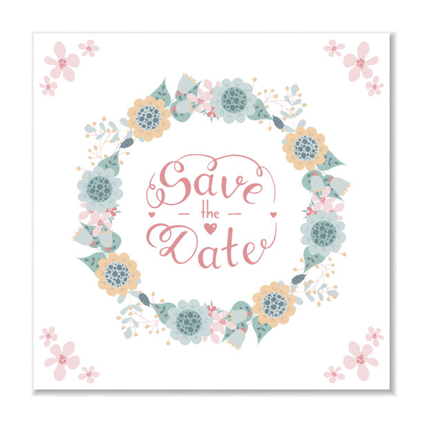 保存日期、字母和花环图片下载