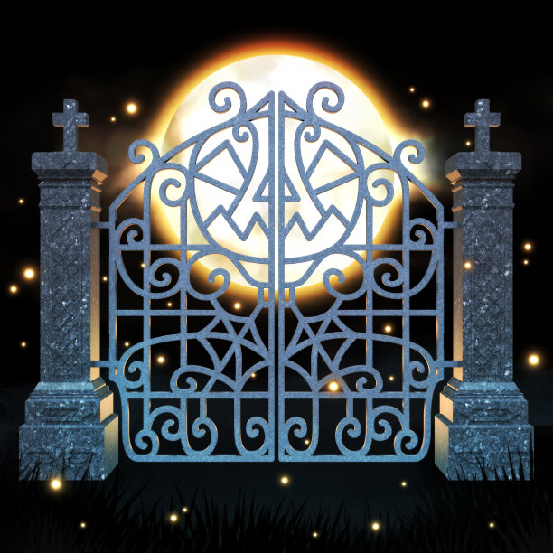 万圣节之门3D渲染图片下载