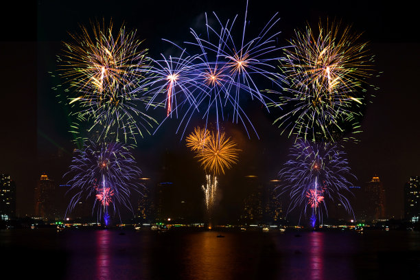 五彩缤纷的烟火素材图片