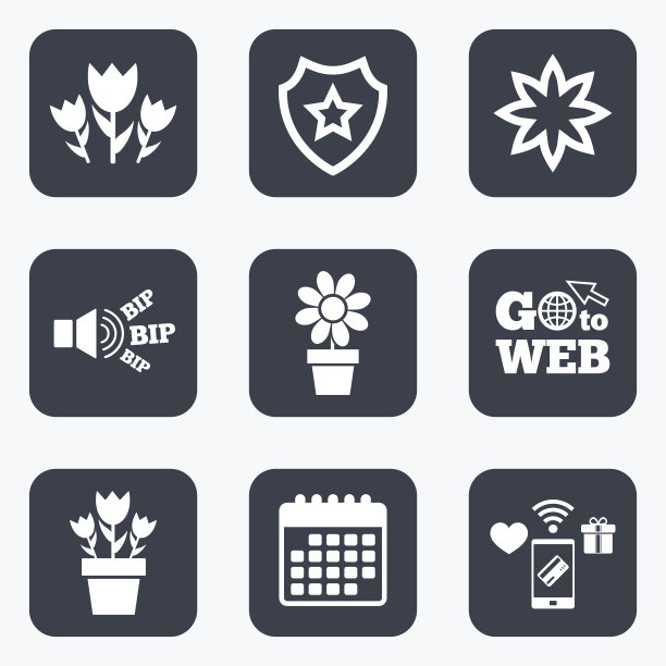 花朵图标。玫瑰花束的象征。图片下载