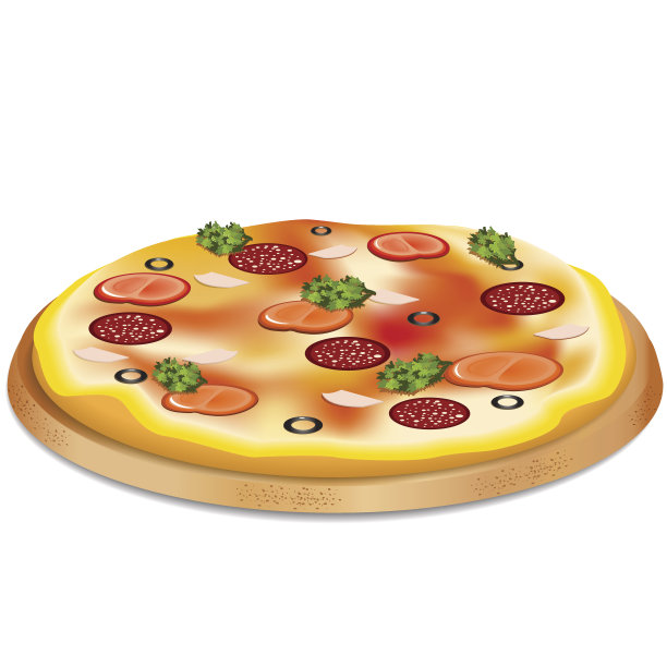 有香肠、西红柿和橄榄的披萨图片下载