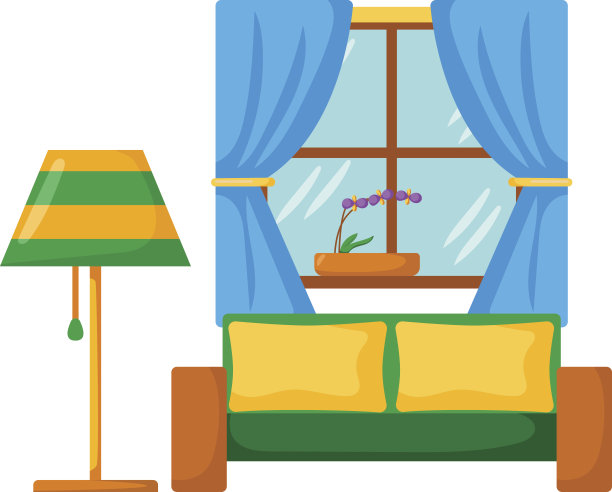 客厅里的白色沙发素材图片