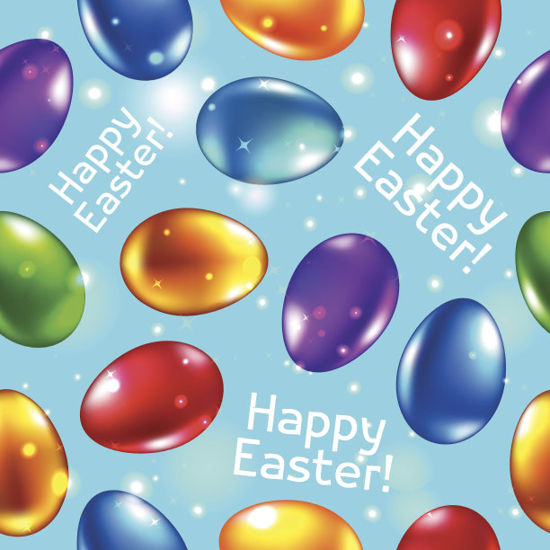 复活节无缝图案向量绿色。复活节快乐。图片下载