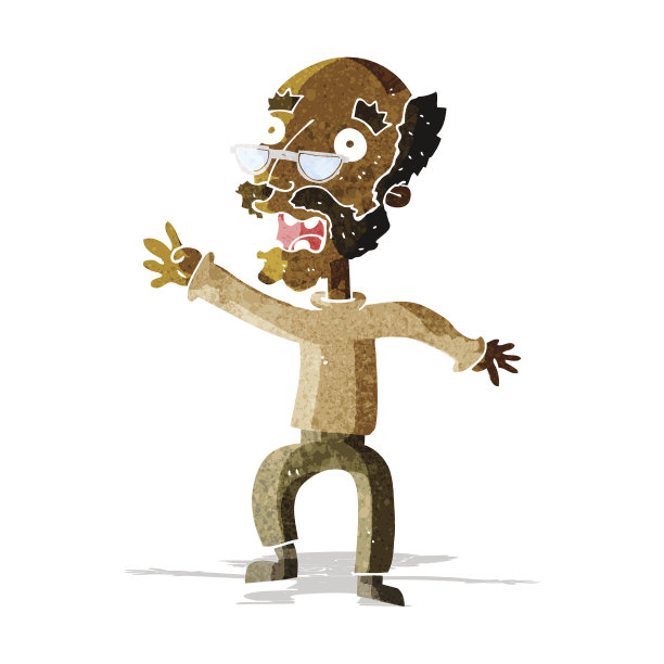 卡通惊吓老人图片下载