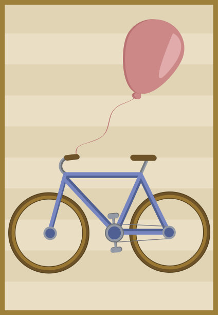 自行车和气球图片下载