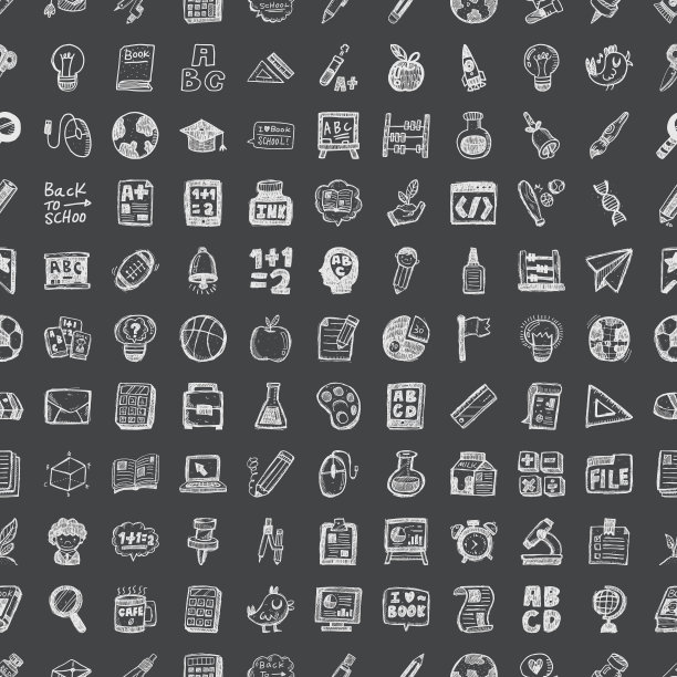 涂鸦学校，无缝图案背景图片下载