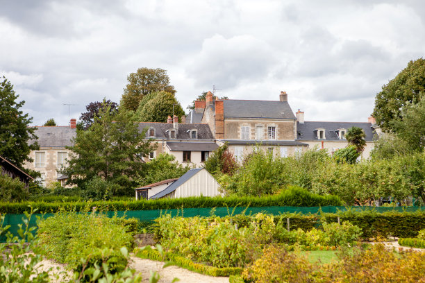 夏天的小村庄，法国卢瓦尔的Bauge图片下载