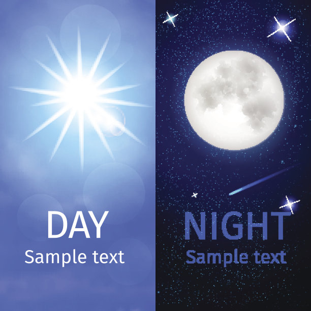 白天和黑夜插图图片下载
