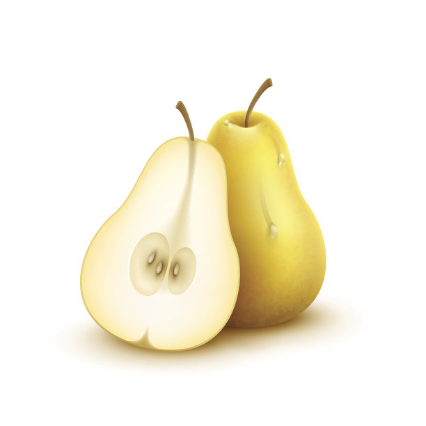 在白色背景上孤立的成熟梨图片下载