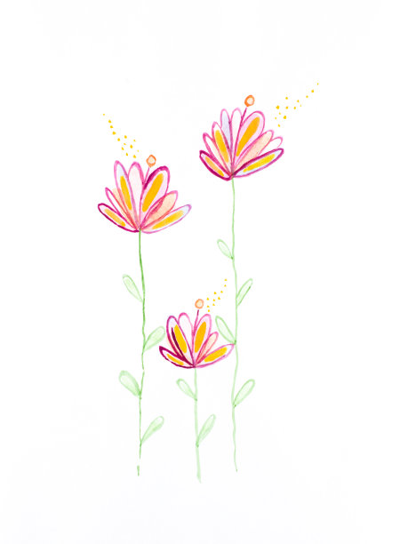 美丽的水彩花图片下载