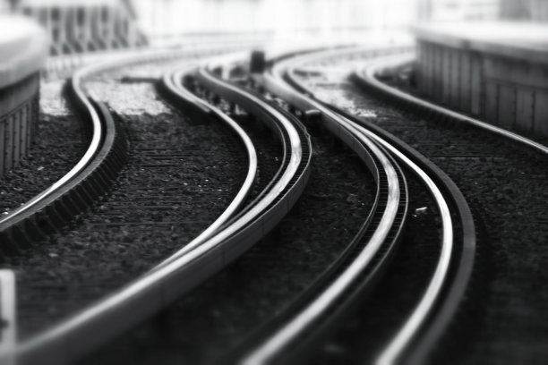 铁路轨道高角度视图图片下载
