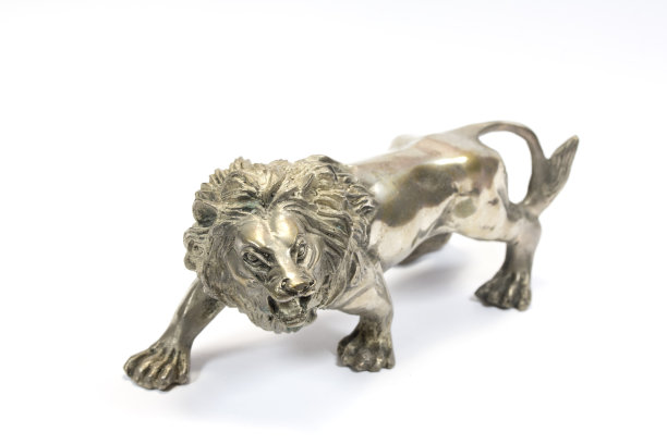 银狮猫雕像图片下载