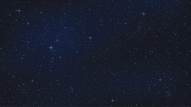 一个现实的星空与蓝色辉光。黑暗的天空中闪烁的星星。背景，你的项目的墙纸。矢量插图。每股收益10素材图片