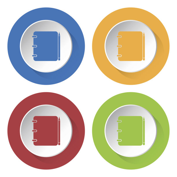 一套四个图标-记事本与铅笔图片下载