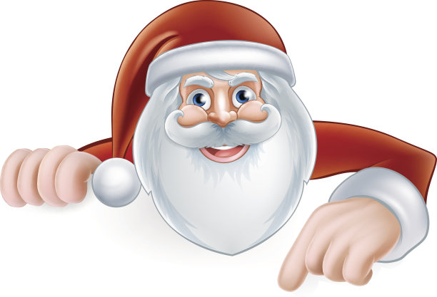 卡通圣诞老人指向图片下载