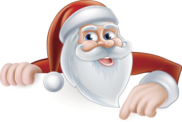 卡通圣诞老人指向图片下载