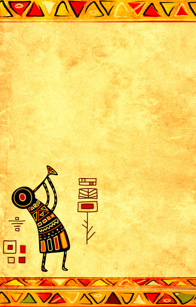 Grunge背景与非洲民族模式图片下载