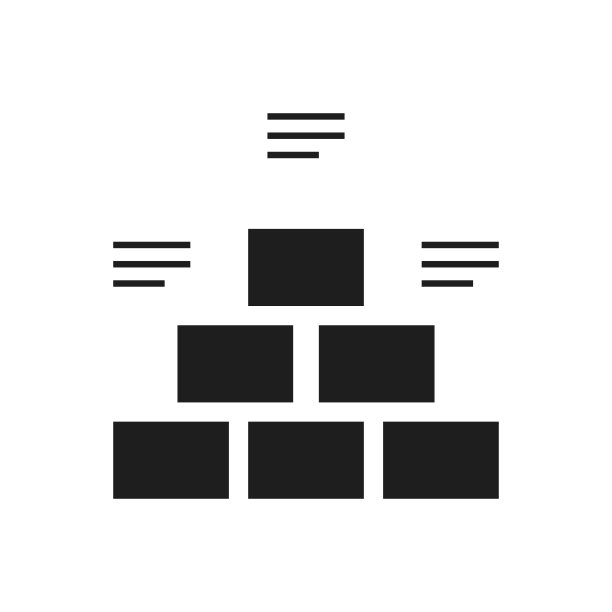 金字塔图标上的白色背景。-单系列图片下载