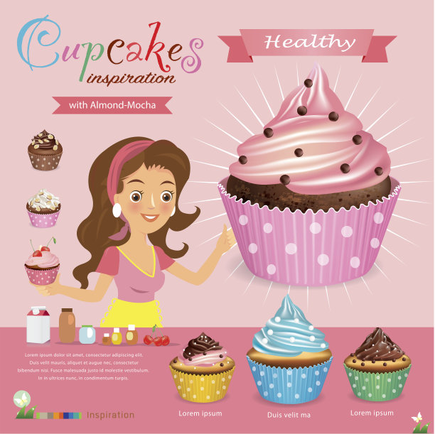 蛋糕Girl.vector图片下载